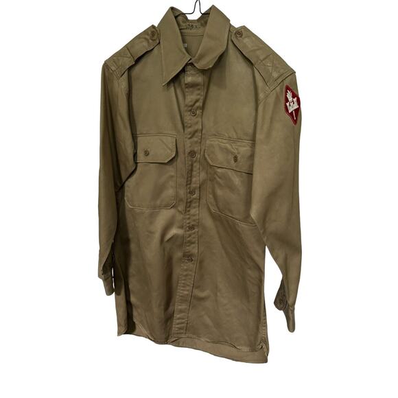 Army Engineer School Military Long Sleeve Shirt with Patch 14.5 X 32 Heavy READ - Picture 2 of 9